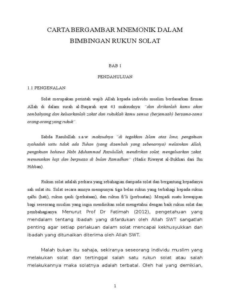 Carta Bergambar Mnemonik Dalam Bimbingan Solat Pdf