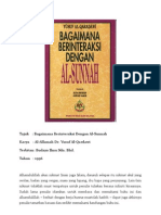 (Rumusan Bab 3) Bagaimana Berinteraksi Dengan As-Sunnah - Dr. Yusuf Al-Qardawi