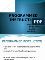 Programmed Instruction: Presented By, Minnu Rajeev 1 B.Ed English Pedagogy