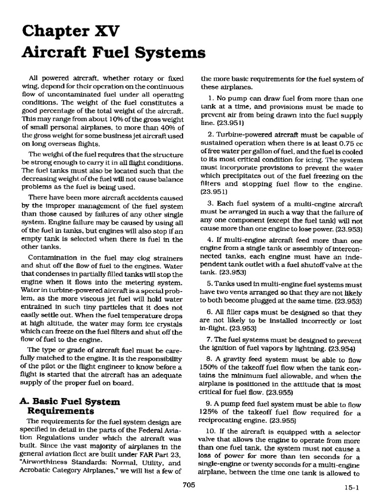 Chapter XV Aircraft Fuel Systems | PDF