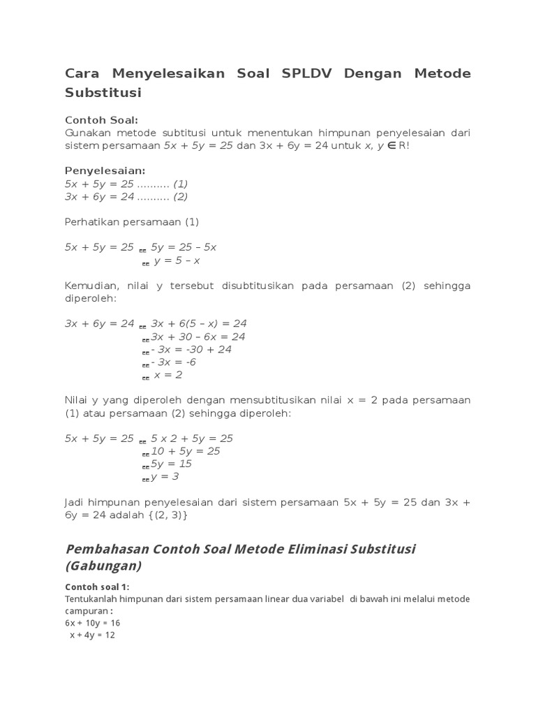 Contoh Soal Cerita Spldv Dalam Kehidupan Sehari Hari – Berbagai Contoh