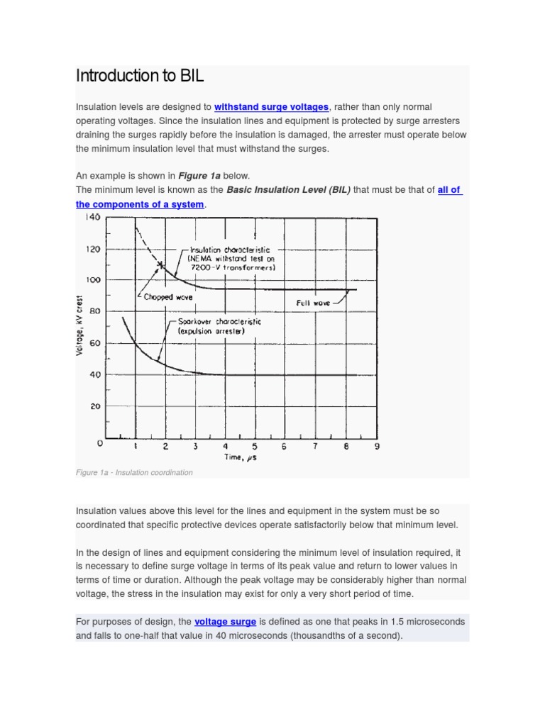 Introduction To BIL Withstand Surge Voltages PDF Insulator