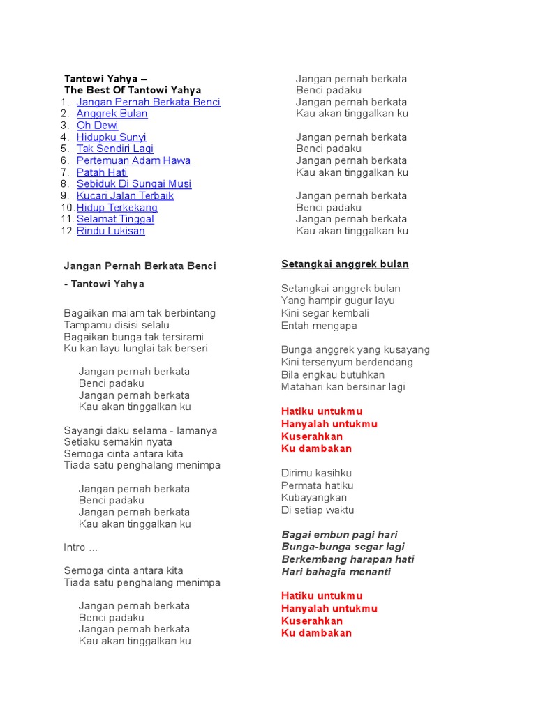 Lirik Hidupku Sunyi Pdf