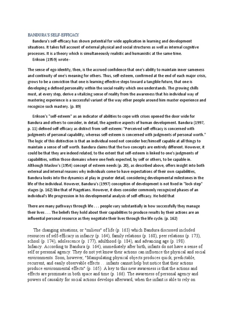 BANDURA | PDF | Self Efficacy | Metaphysics Of Mind
