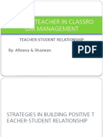 Role of Teacher in Classroom Management