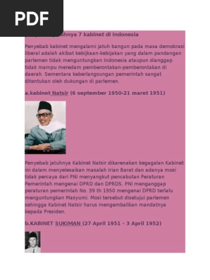 Penyebab Jatuhnya 7 Kabinet Di Indonesi1 Pdf