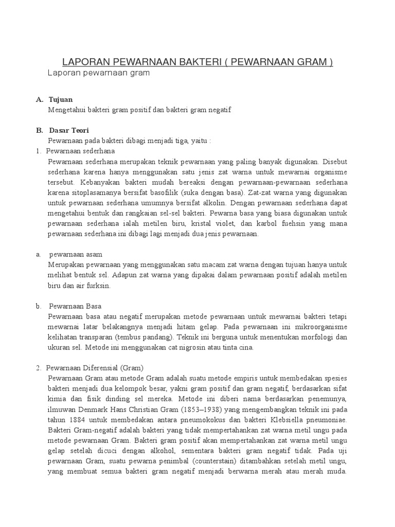 Laporan Pewarnaan Bakteri