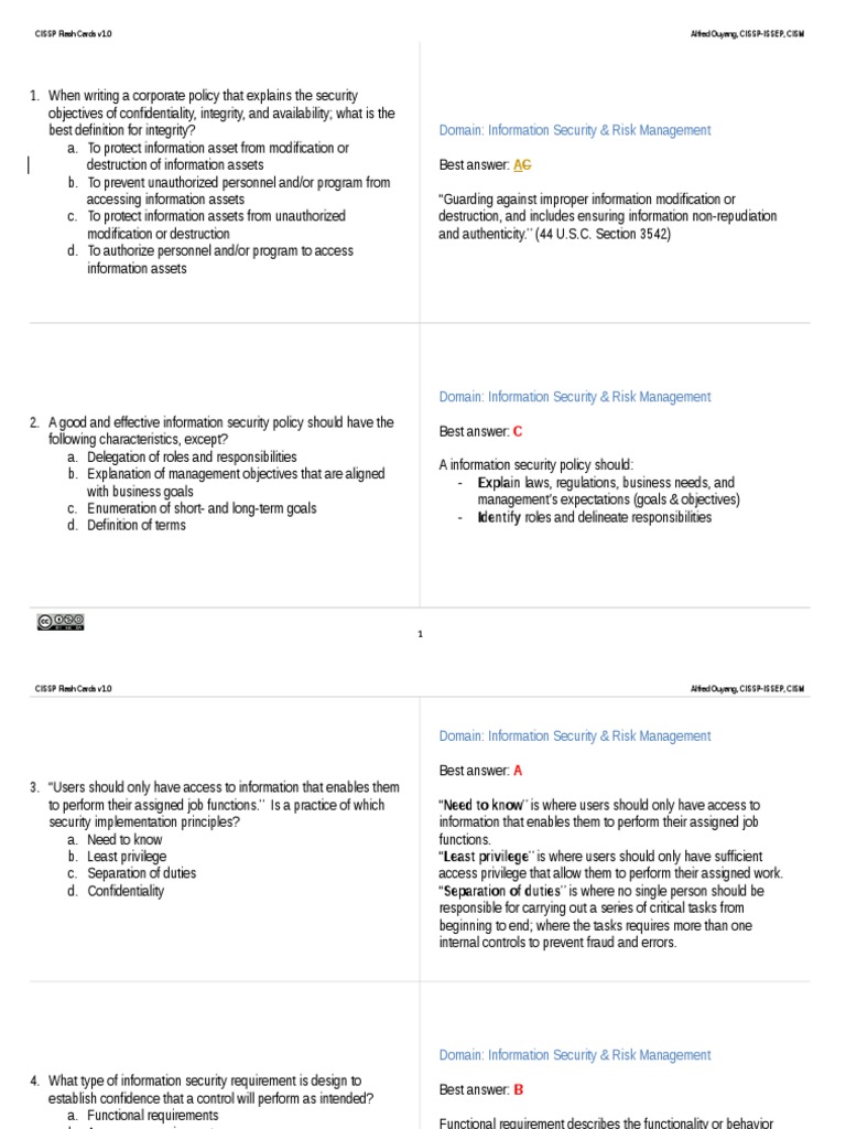 0CISSP Flash Cards Draft 662010 PDF Computer Network