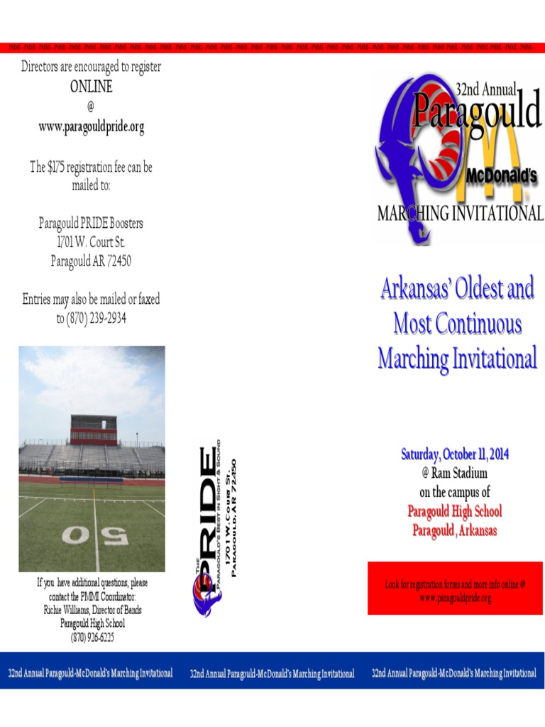 32nd Annual ParagouldMcDonald's Marching Invitational Program PDF