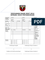 Borang Skor Pertandingan MSST 2014