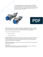 Proximity Switch Atau Sensor Proximity Adalah Alat Pendeteksi Yang Bekerja Berdasarkan Jarak Obyek Terhadap Sensor