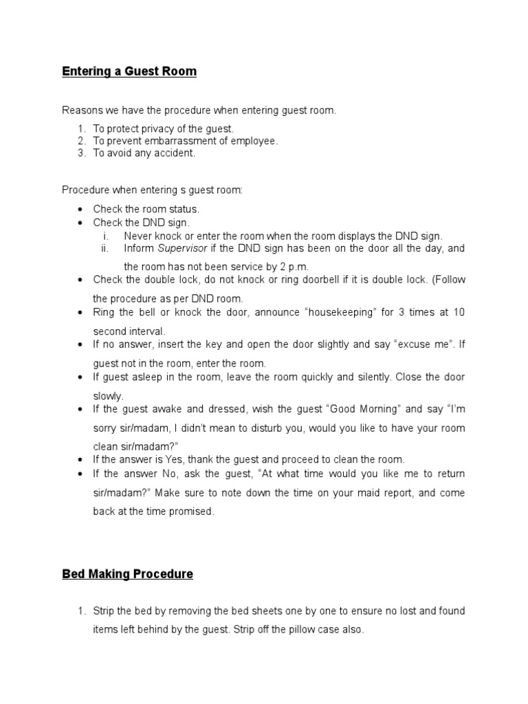 Bed Making Procedure Bed Bedding