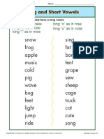 Long and Short Vowels