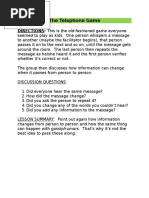 Message Relay Game Instructions | PDF