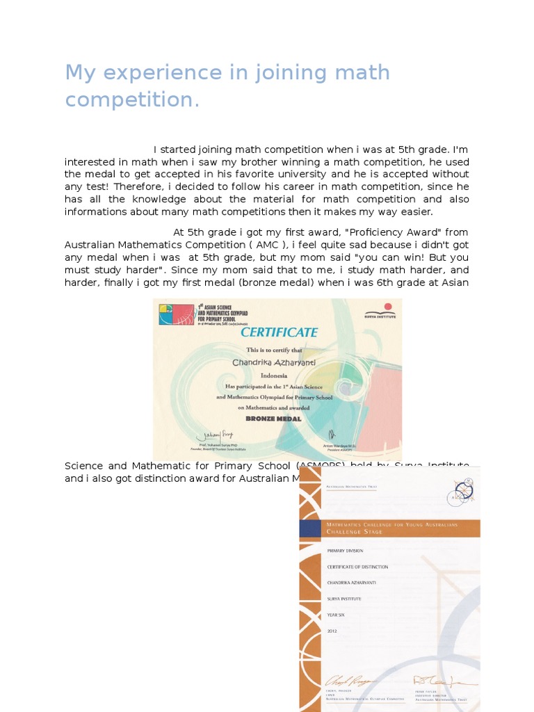 My Journey in Math Competitions | PDF | Taiwan | Teaching Mathematics