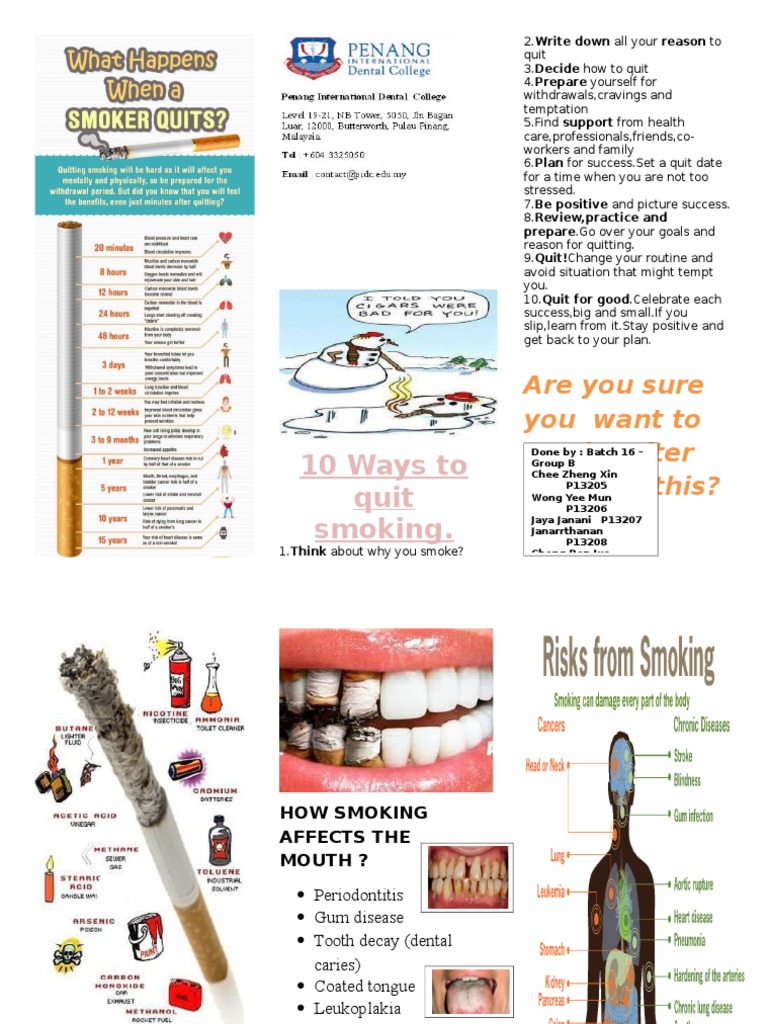 10 Steps to Quit Smoking and Protect Your Mouth | PDF