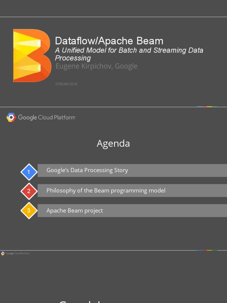 Eugene Kirpichov - STREAM 2016 Dataflow and Apache Beam | PDF | Map ...