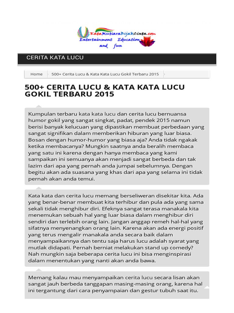 500 Cerita Lucu Kata Kata Lucu Terbaru 2015