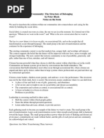 Notes on Peter Block's Book on Community