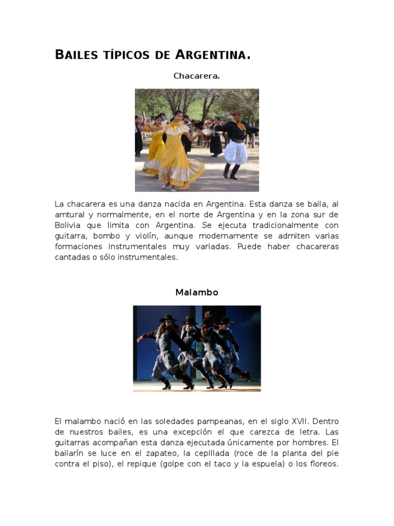 Bailes Típicos de Argentina | PDF | Musica Tango | Bailes