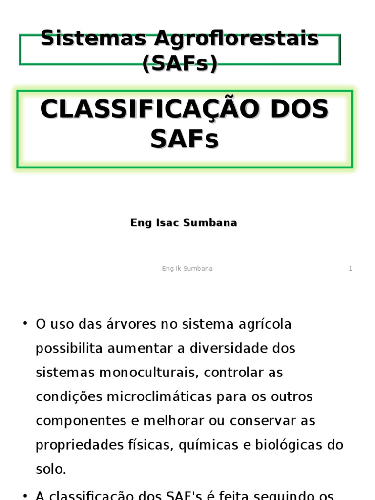 Classificação dos Sistemas Agroflorestais | PDF | Árvores | Agricultura