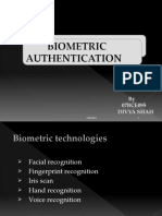 Biometric Authentication: 07BCE095 Divya Shah