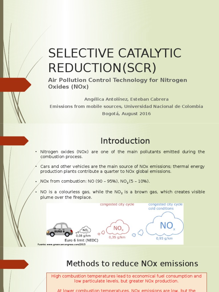 Selective Catalytic Reduction N Ox Exhaust Gas