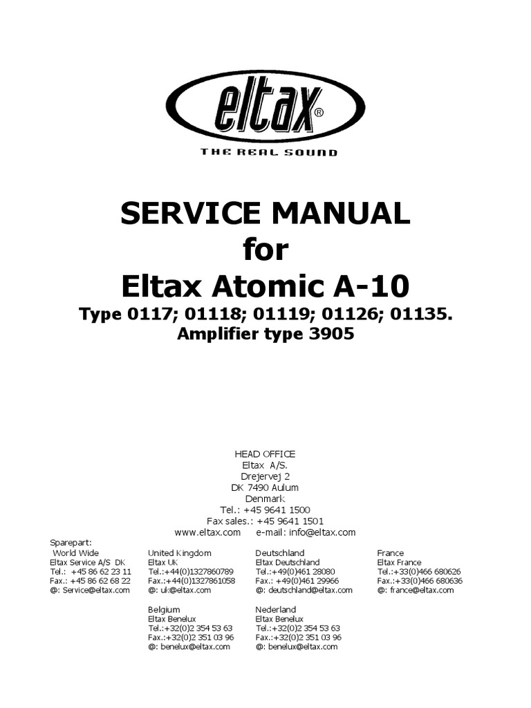Installation George Bernard Profet Eltax Atomic - A-10 - Subwoofer PDF | PDF