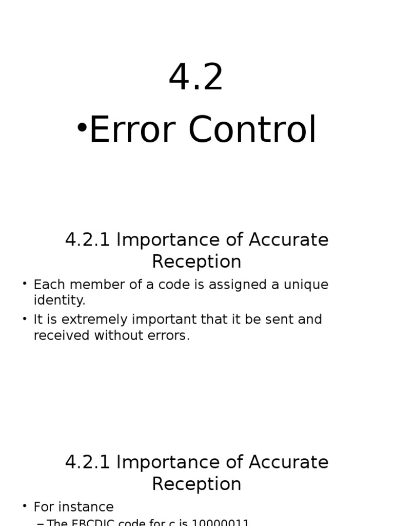 Error Control, Parity Check, Check Sum, VRC PDF Error Detection And