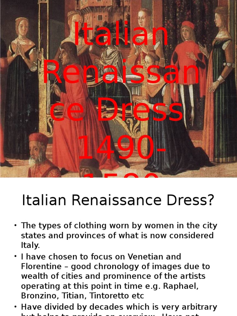 Italian Renaissance Women's Dress Styles | PDF | Clothing | Softlines  (Retail)