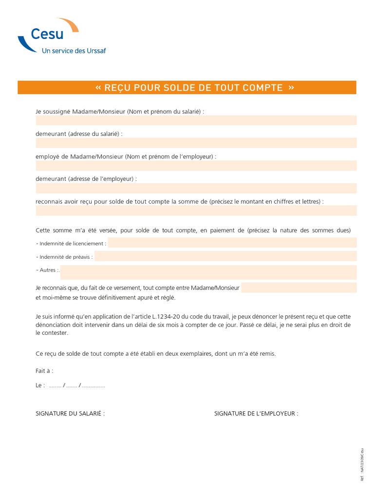 Modele Solde Tout Compte PDF