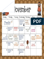 Parent Calendar November