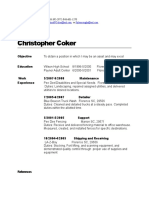 Resume of Chrisjpcoker