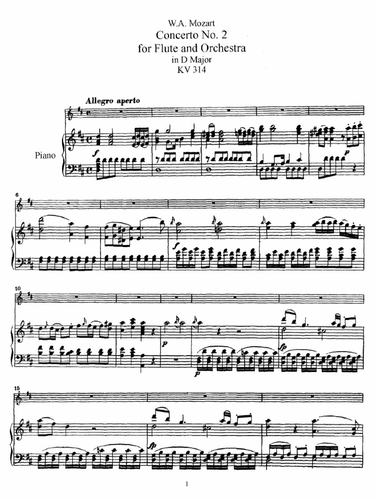 Mozart Flute Concerto D Major PDF