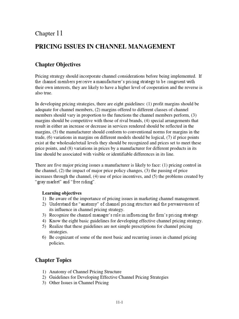 Channel Pricing Strategies Explained | PDF | Retail | Strategic Management