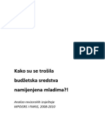 Kako Su Se Trosila Budzetska Sredstva Namijenjena Mladima! Analiza Revizorskih Izvjestaja MPOIS RS I FMKiS, 2008-2010