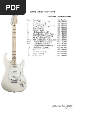 Squier Deluxe Strat SISD