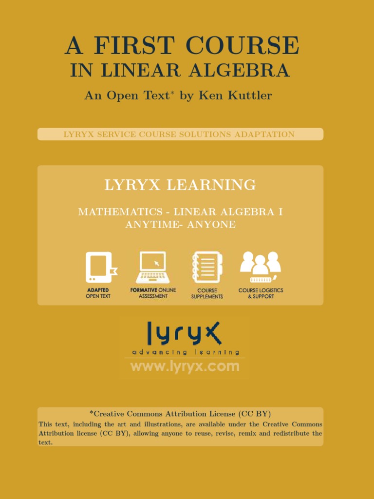 Kuttler LinearAlgebra AFirstCourse 2014A PDF | PDF | System Of Linear ...