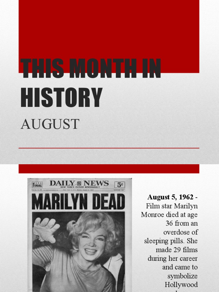 August's Historic Events | PDF