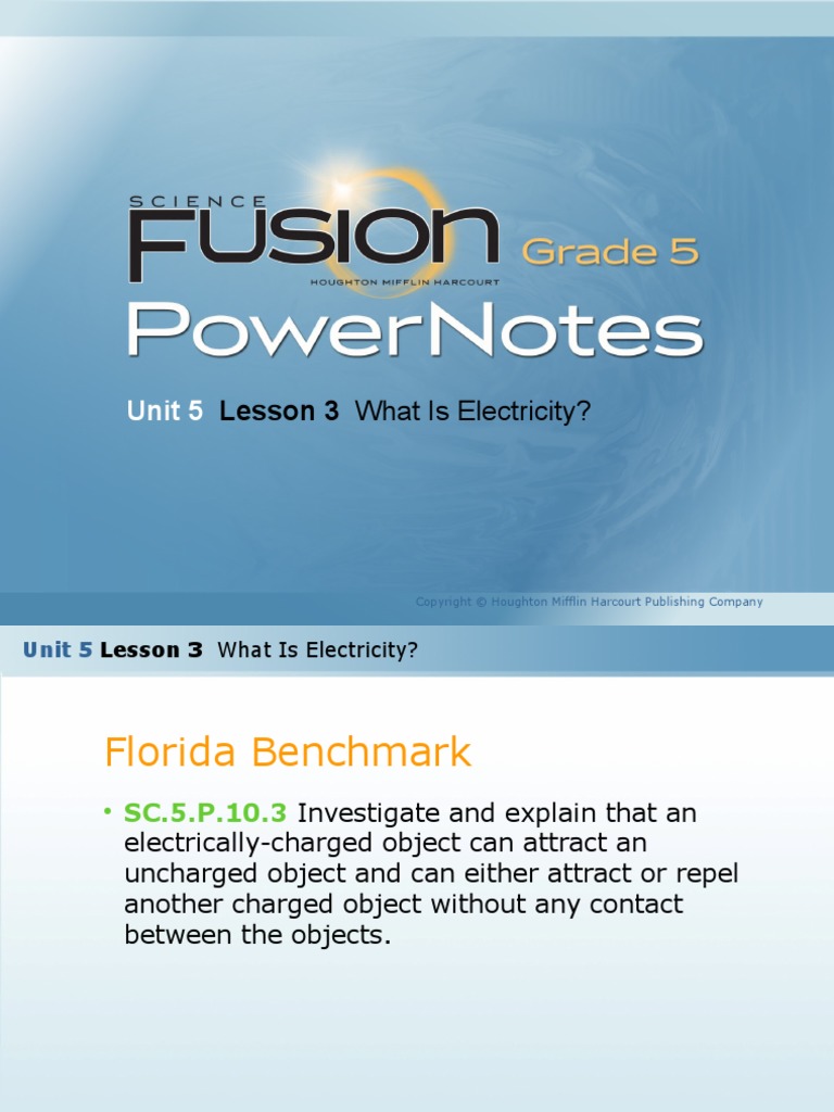 Unit 5 Lesson 3 Power Notes PDF Electric Charge Atoms