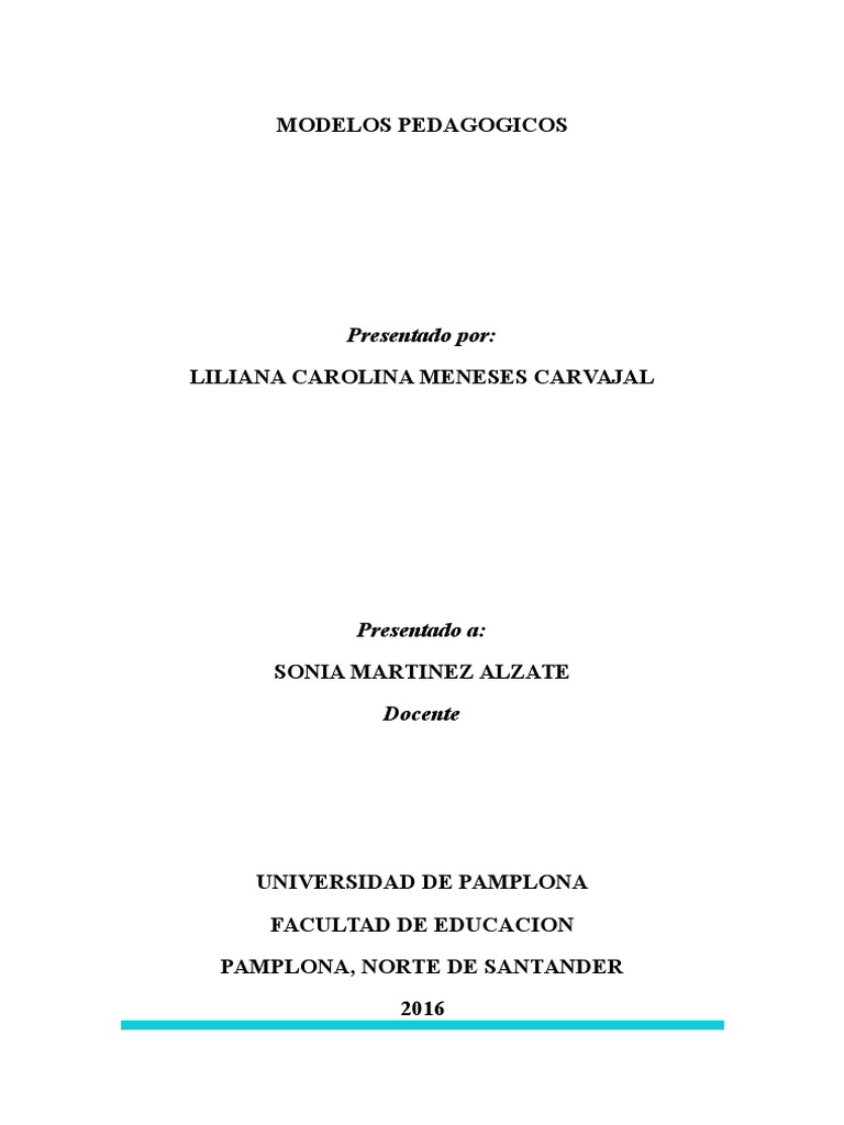 Los Modelos Pedagógicos | PDF | Evaluación | Aprendizaje