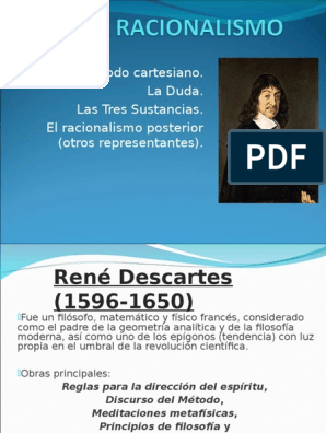 El Racionalismo - Filo | PDF | René Descartes | Verdad