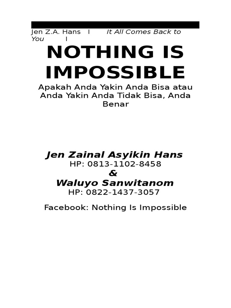 nothing is impossible essay