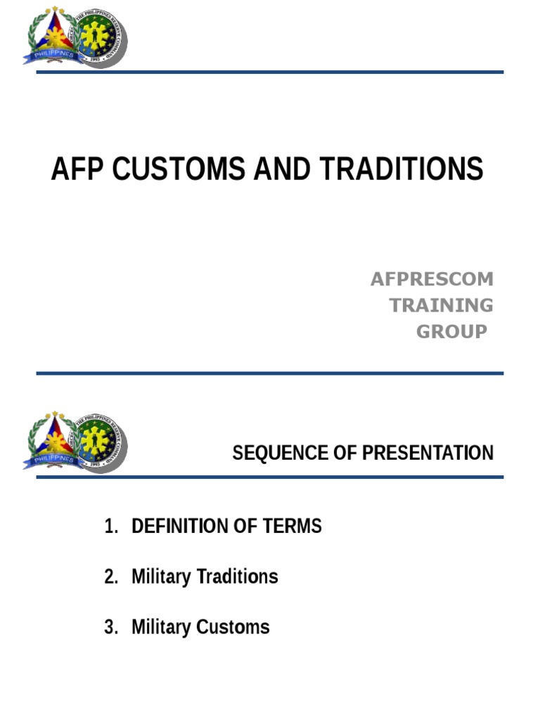 AFP Customs and Traditions Overview | PDF | Armed Conflict