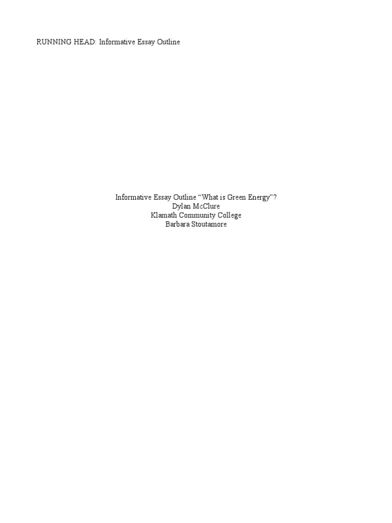 Informative Essay Outline pdf