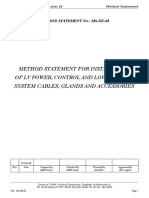 Method Statement For Installation of LV Power, Control and Low Current System Cables, Glands and Accessories