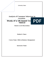 Consumer Behavior Sample Dissertation