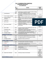 Weekly coordination meeting highlights engineering projects