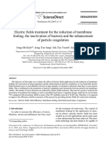 Electric Fields Treatment For The Reduction of Membrane