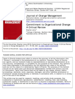 Commitment To Organizational Change - A Critical Review
